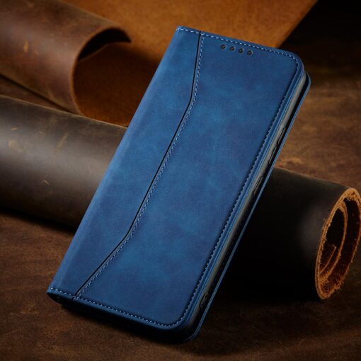 Samsung S22 PLUS kaaned vintage kunstnahast kaarditaskuga sinine 8