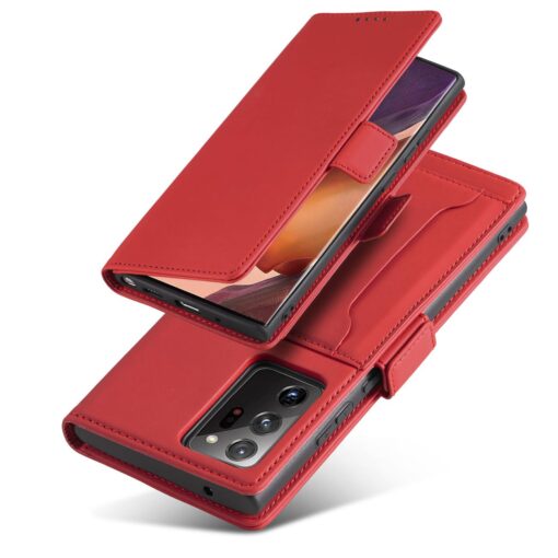 Samsung S22 ULTRA kaaned kunstnahast kaarditaskutega punane 2