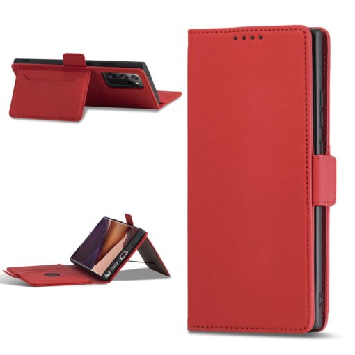 Samsung S22 ULTRA kaaned kunstnahast kaarditaskutega punane 3