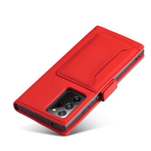 Samsung S22 ULTRA kaaned kunstnahast kaarditaskutega punane 4