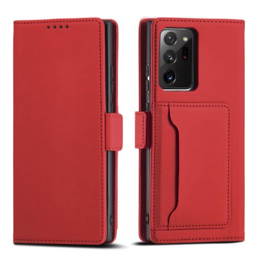Samsung S22 ULTRA kaaned kunstnahast kaarditaskutega punane