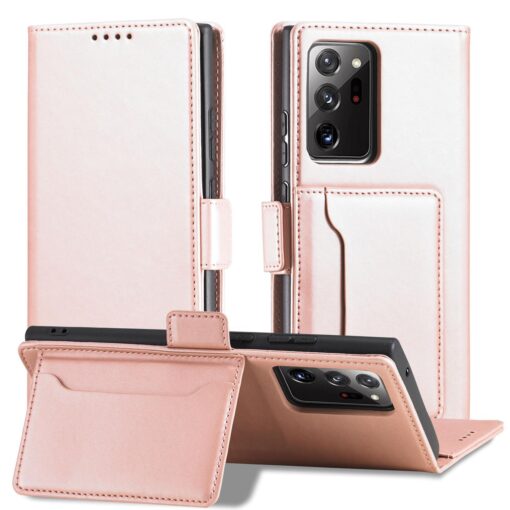 Samsung S22 ULTRA kaaned kunstnahast kaarditaskutega roosa 1