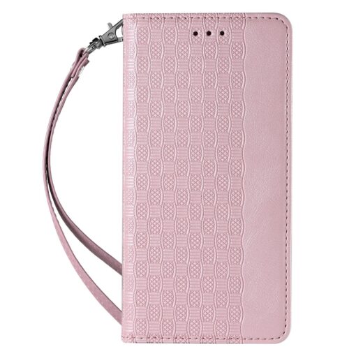 Samsung S22 ULTRA kaaned mustriga kunstnahast kaarditaskuga roosa 3