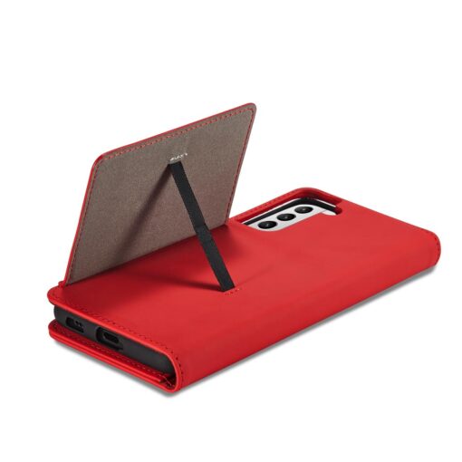Samsung S22 kaaned kunstnahast kaarditaskutega punane 9