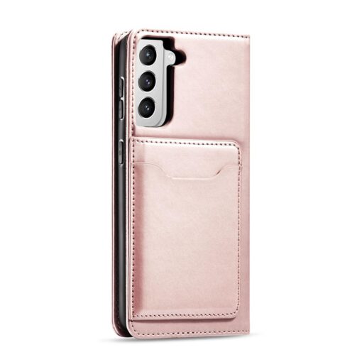 Samsung S22 kaaned kunstnahast kaarditaskutega roosa 6