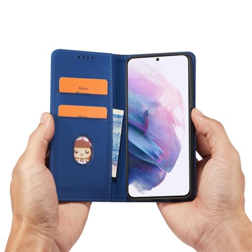 Samsung S22 kaaned kunstnahast kaarditaskutega sinine 9