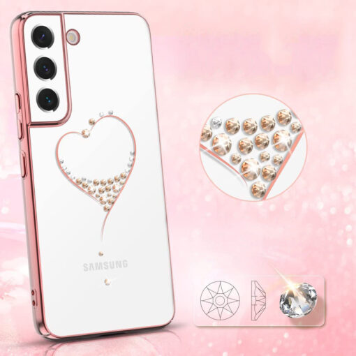 Samsung S22 umbris plastikust kristallidega roosa 1