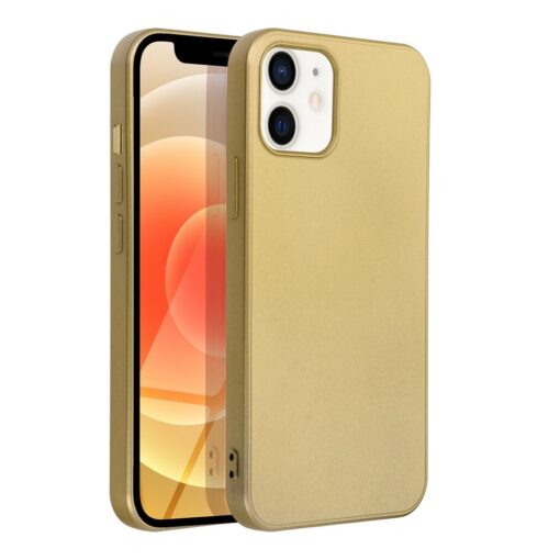 iPhone 12 12 PRO umbris silikoonist metalliku laikega kuldne 1