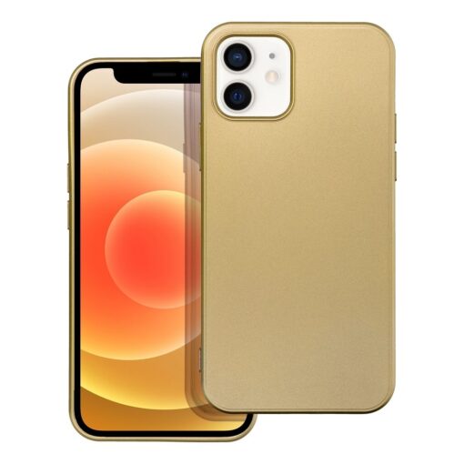 iPhone 12 12 PRO umbris silikoonist metalliku laikega kuldne