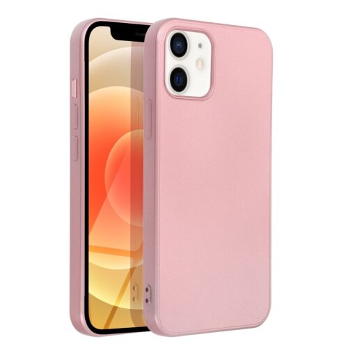 iPhone 12 12 PRO umbris silikoonist metalliku laikega roosa 1