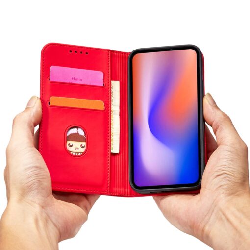 iPhone 12 PRO MAX kaaned kunstnahast kaarditaskutega punane 12