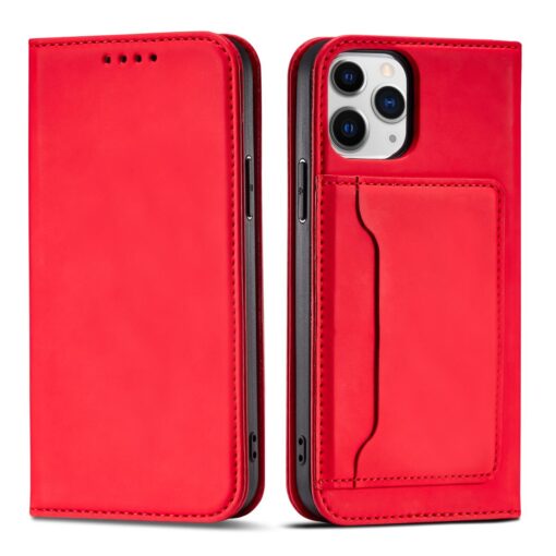 iPhone 12 PRO MAX kaaned kunstnahast kaarditaskutega punane
