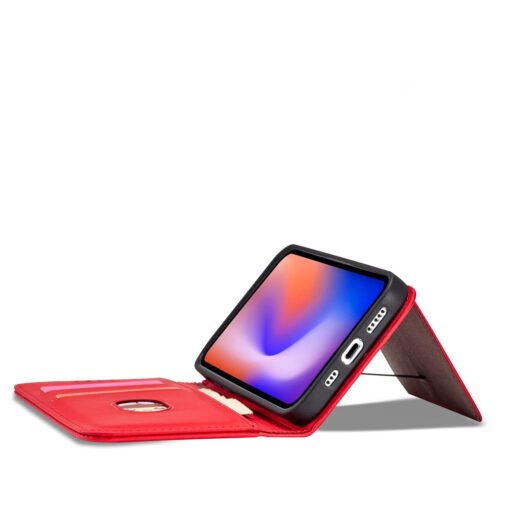 iPhone 12 PRO MAX kaaned kunstnahast kaarditaskutega punane 9