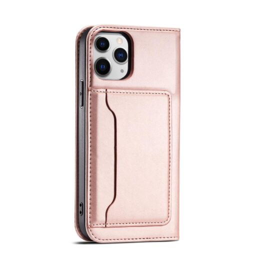 iPhone 12 PRO MAX kaaned kunstnahast kaarditaskutega roosa 3