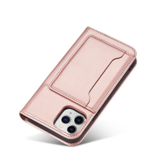 iPhone 12 PRO MAX kaaned kunstnahast kaarditaskutega roosa 5