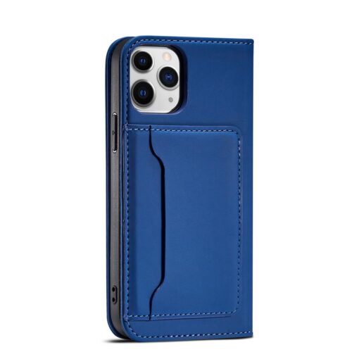 iPhone 12 PRO MAX kaaned kunstnahast kaarditaskutega sinine 5