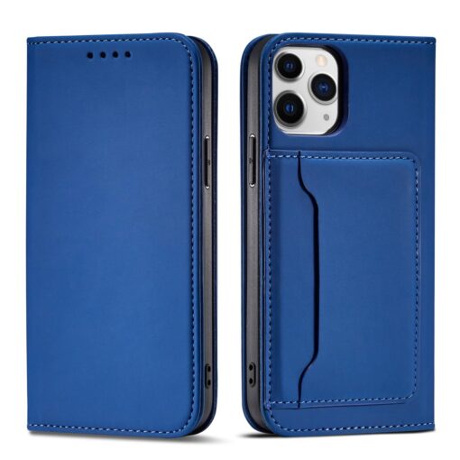 iPhone 12 PRO MAX kaaned kunstnahast kaarditaskutega sinine