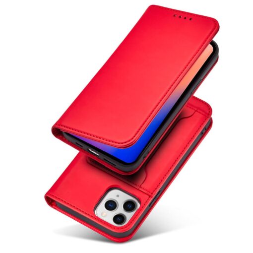 iPhone 12 PRO kaaned kunstnahast kaarditaskutega punane 3