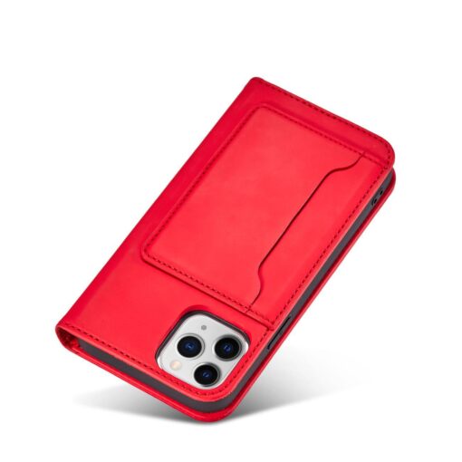 iPhone 12 PRO kaaned kunstnahast kaarditaskutega punane 6