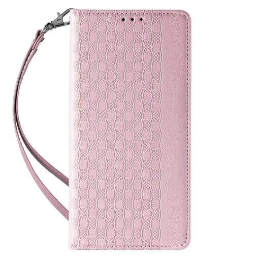 iPhone 12 PRO kaaned mustriga kunstnahast kaarditaskuga roosa 3