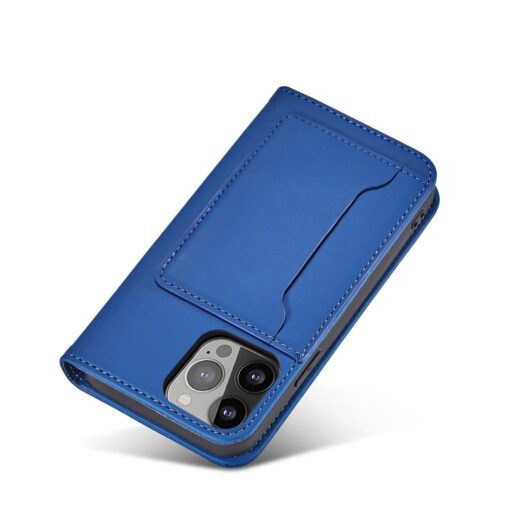 iPhone 13 PRO MAX kaaned kunstnahast kaarditaskutega sinine 7