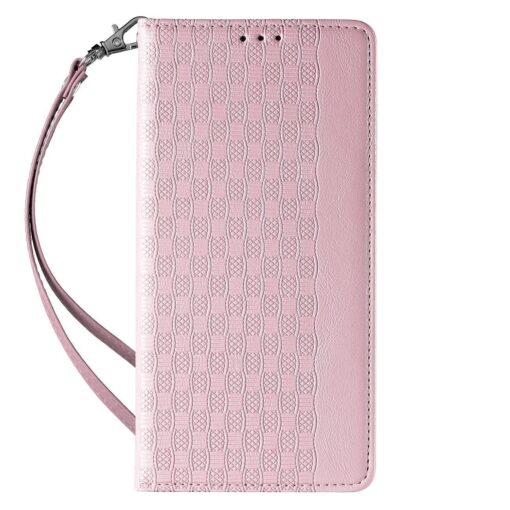 iPhone 13 PRO MAX kaaned mustriga kunstnahast kaarditaskuga roosa 3