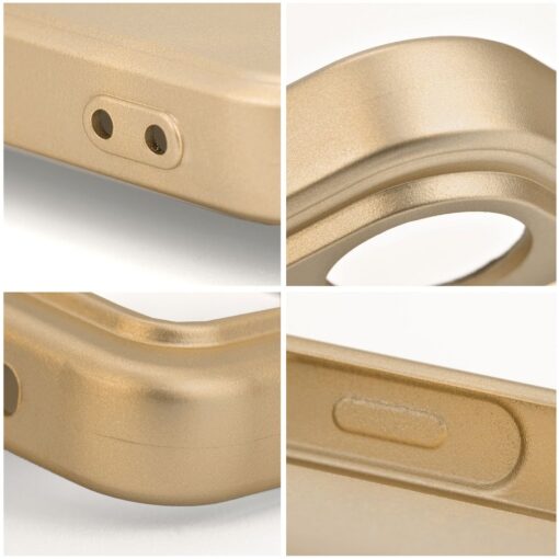 iPhone 13 PRO MAX umbris silikoonist metalliku laikega kuldne 7