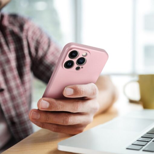 iPhone 13 umbris silikoonist metalliku laikega roosa 4