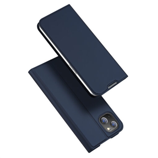 iPhone 14 PLUS kaaned kaarditaskuga Dux Ducis Skin Pro kunstnahast sinine