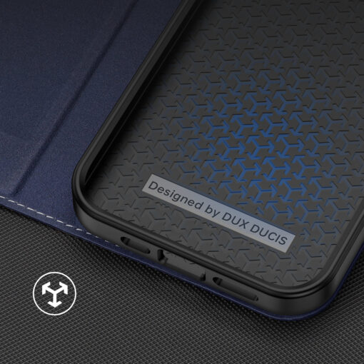 iPhone 14 PLUS kaaned kaarditaskuga Dux Ducis Skin X2 magnetiga sulguv sinine 7