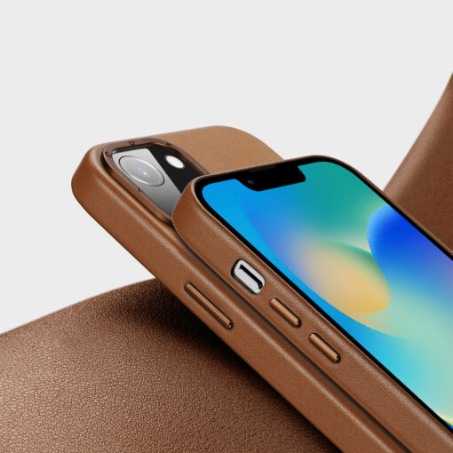 iPhone 14 PLUS umbris Dux Ducis Grit MagSafe okoloogilisest nahast pruun 7