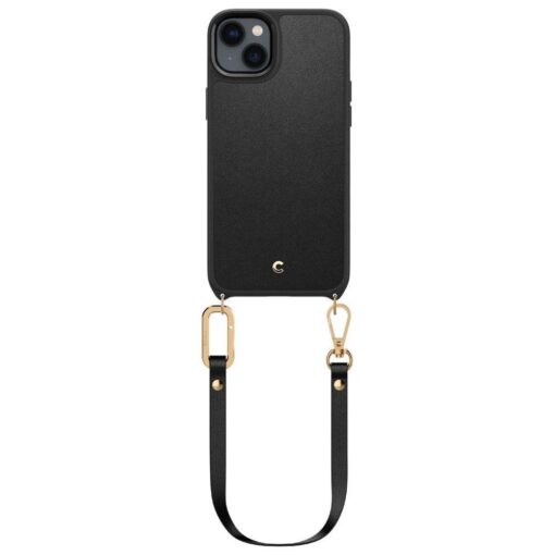 iPhone 14 PLUS umbris Spigen Cyrill Classic Charm MagSafe kunstnahast taguse ja silikoonist raamiga must 2