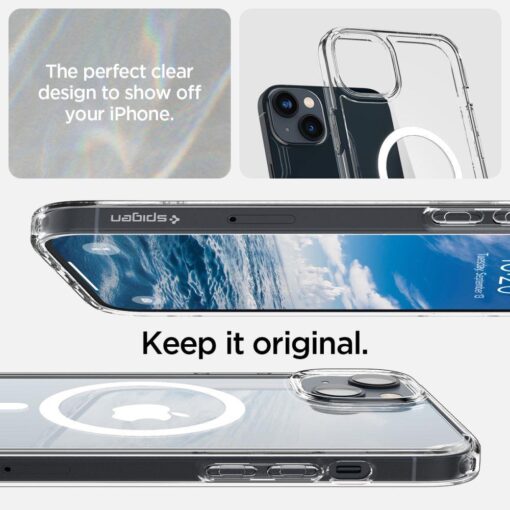 iPhone 14 PLUS umbris Spigen Ultra Hybrid MagSafe silikoonist valge MagSafe ringiga labipaistev 8