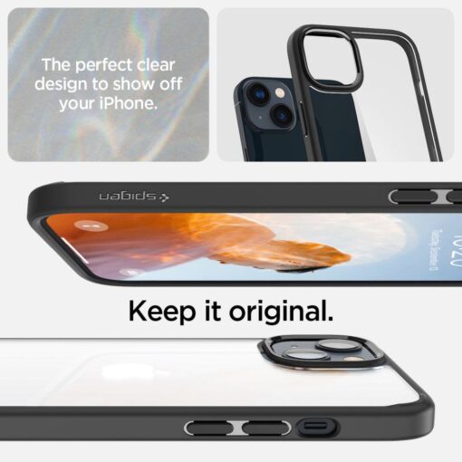 iPhone 14 PLUS umbris Spigen Ultra Hybrid plastikust taguse ja silikoonist raamiga must 7