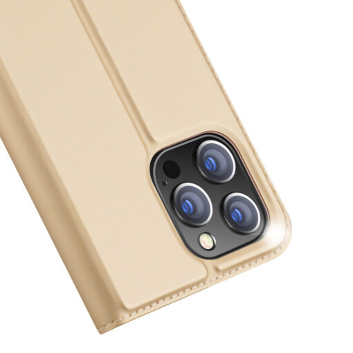 iPhone 14 PRO MAX kaaned kaarditaskuga Dux Ducis Skin Pro kunstnahast kuldne 2