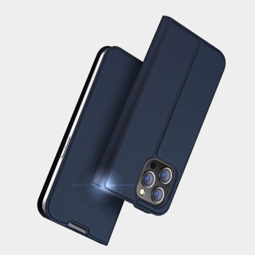 iPhone 14 PRO MAX kaaned kaarditaskuga Dux Ducis Skin Pro kunstnahast sinine 14