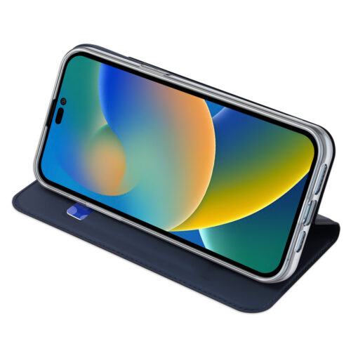iPhone 14 PRO MAX kaaned kaarditaskuga Dux Ducis Skin Pro kunstnahast sinine 3