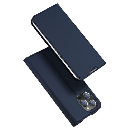 iPhone 14 PRO MAX kaaned kaarditaskuga Dux Ducis Skin Pro kunstnahast sinine