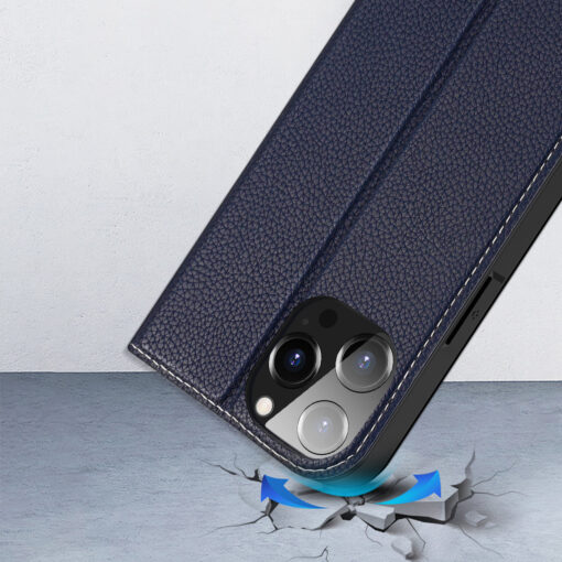 iPhone 14 PRO MAX kaaned kaarditaskuga Dux Ducis Skin X2 magnetiga sulguv sinine 10