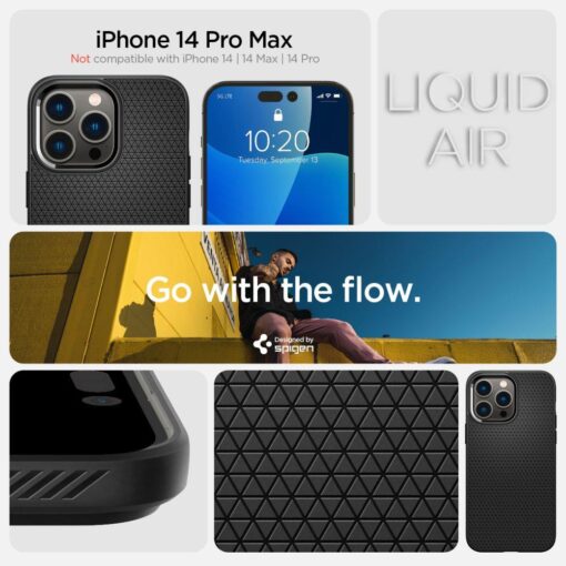 iPhone 14 PRO MAX umbris Spigen Liquid Air silikoonist matt must 10
