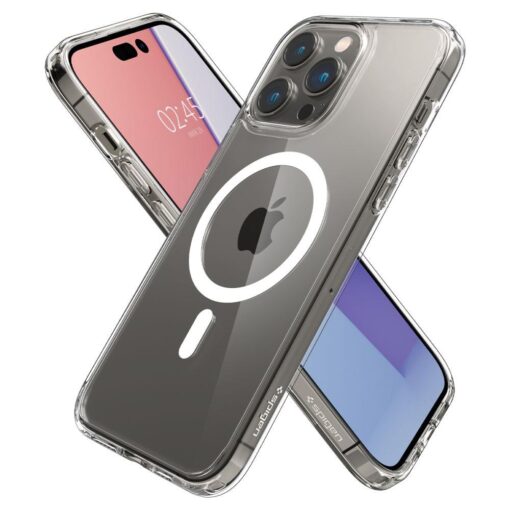 iPhone 14 PRO MAX umbris Spigen Ultra Hybrid MagSafe silikoonist valge MagSafe ringiga labipaistev 4
