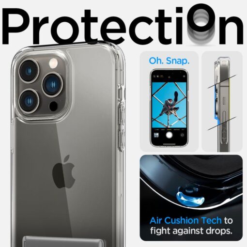 iPhone 14 PRO MAX umbris Spigen Ultra Hybrid S jalaga plastikust taguse ja silikoonist raamiga labipaistev 12
