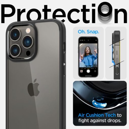 iPhone 14 PRO MAX umbris Spigen Ultra Hybrid mati plastikust taguse ja silikoonist raamiga 10