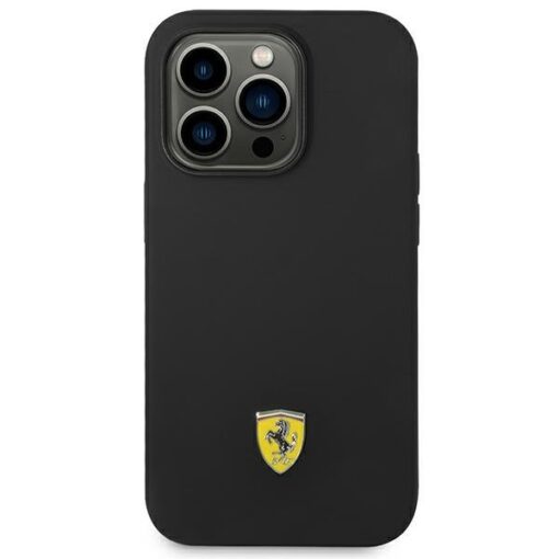 iPhone 14 PRO umbris Ferrari MagSafe silikoonist FESSIHMP14LBK must 1