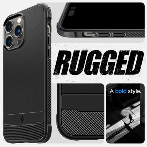 iPhone 14 PRO umbris Rugged Armor MagSafe plastikust taguse ja silikoonist raamiga matt must 10