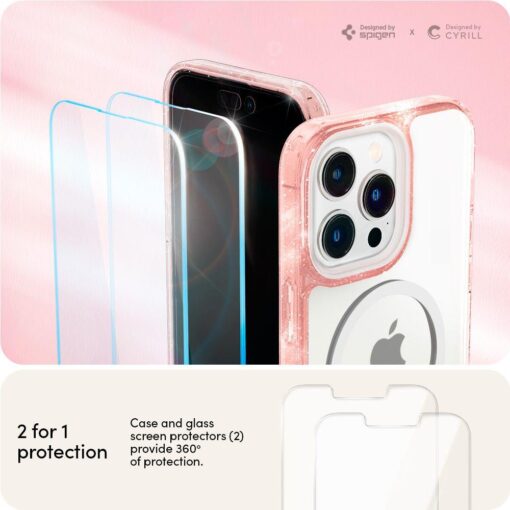 iPhone 14 PRO umbris Spigen Cyrill Shine MagSafe 2x kaitseklaasi roosa 14