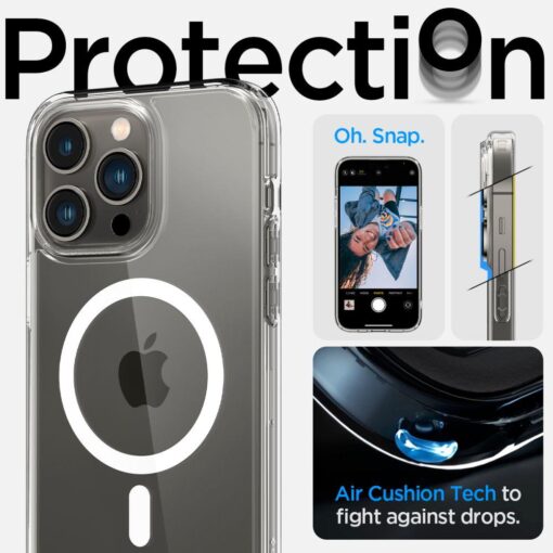 iPhone 14 PRO umbris Spigen Ultra Hybrid MagSafe plastikust taguse ja silikoonist raamiga labipaistev 12
