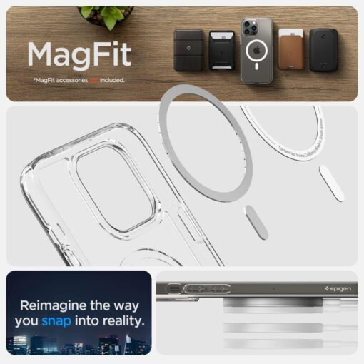 iPhone 14 PRO umbris Spigen Ultra Hybrid MagSafe plastikust taguse ja silikoonist raamiga labipaistev 13