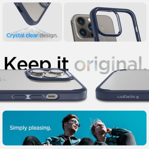 iPhone 14 PRO umbris Spigen Ultra Hybrid plastikust taguse ja silikoonist raamiga sinine 8
