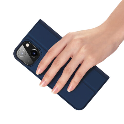 iPhone 14 kaaned kaarditaskuga Dux Ducis Skin Pro kunstnahast sinine 5